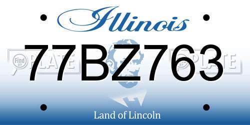 77BZ763 Illinois License Plate