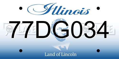 77DG034 Illinois License Plate