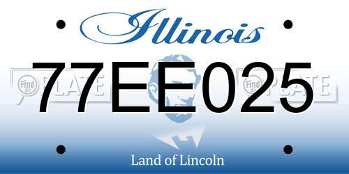 77EE025 Illinois License Plate