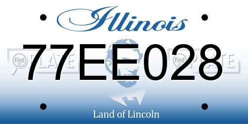 77EE028 Illinois License Plate