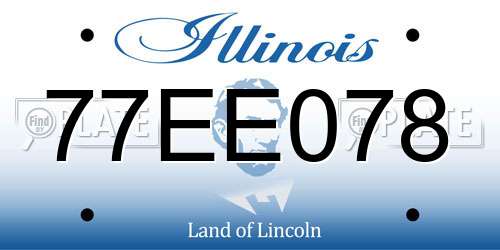 77EE078 Illinois License Plate