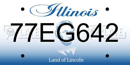 77EG642 Illinois License Plate