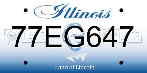 77EG647 Illinois License Plate