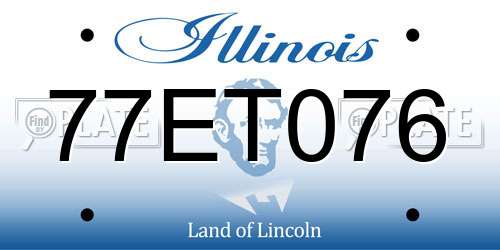 77ET076 Illinois License Plate