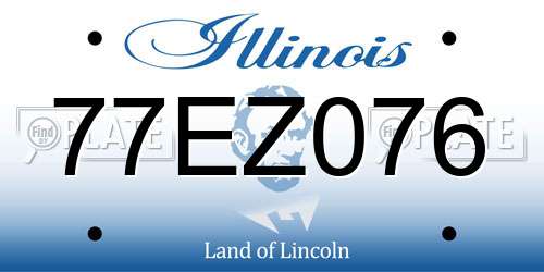 77EZ076 Illinois License Plate