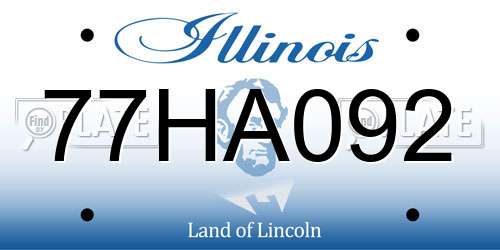 77HA092 Illinois License Plate