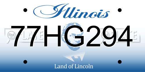 77HG294 Illinois License Plate