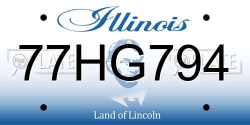 77HG794 Illinois License Plate