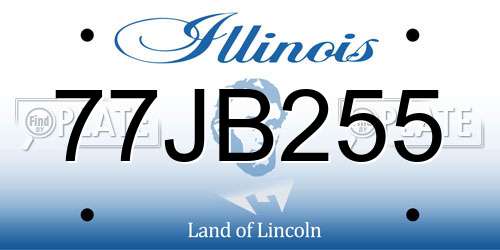 77JB255 Illinois License Plate