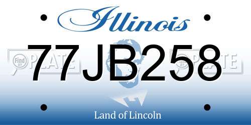 77JB258 Illinois License Plate