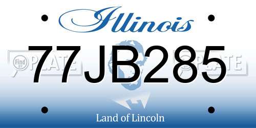 77JB285 Illinois License Plate