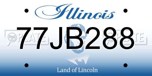 77JB288 Illinois License Plate