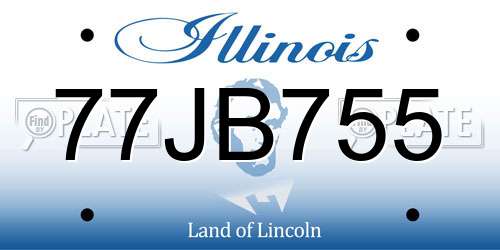 77JB755 Illinois License Plate