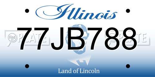 77JB788 Illinois License Plate