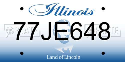 77JE648 Illinois License Plate