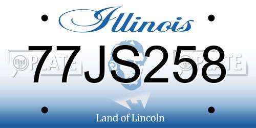 77JS258 Illinois License Plate