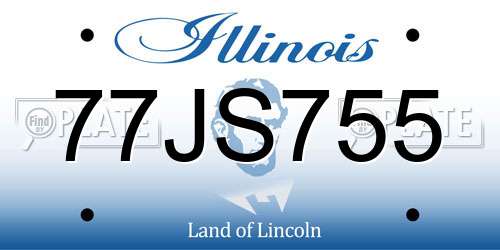 77JS755 Illinois License Plate