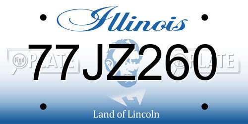 77JZ260 Illinois License Plate