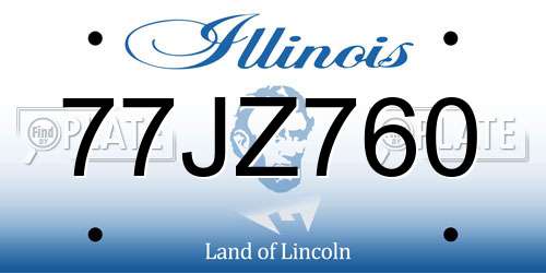 77JZ760 Illinois License Plate