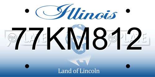77KM812 Illinois License Plate