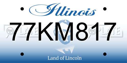 77KM817 Illinois License Plate
