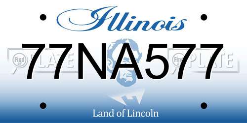 77NA577 Illinois License Plate