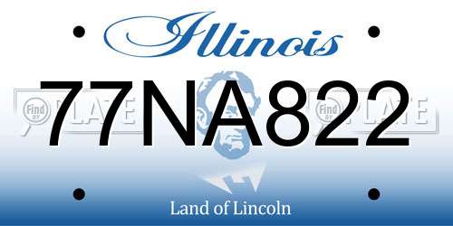 77NA822 Illinois License Plate