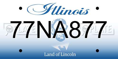 77NA877 Illinois License Plate