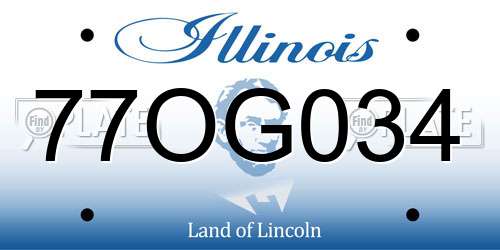 77OG034 Illinois License Plate