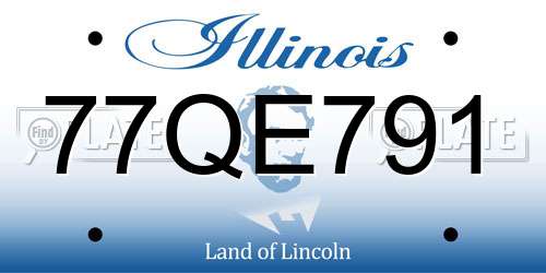 77QE791 Illinois License Plate