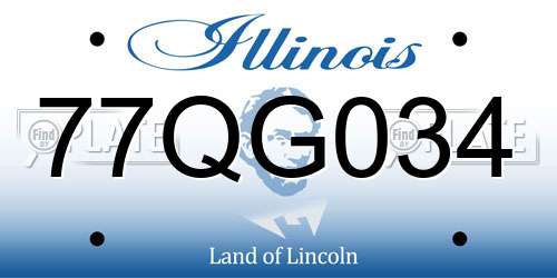 77QG034 Illinois License Plate