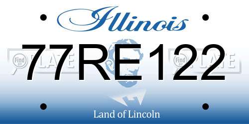 77RE122 Illinois License Plate