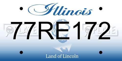 77RE172 Illinois License Plate