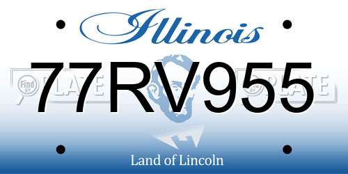 77RV955 Illinois License Plate