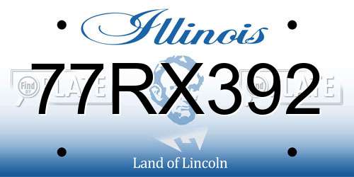 77RX392 Illinois License Plate