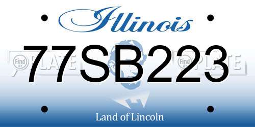 77SB223 Illinois License Plate