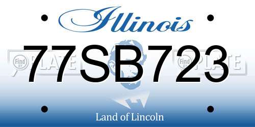 77SB723 Illinois License Plate