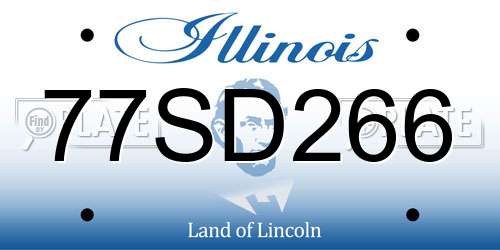 77SD266 Illinois License Plate