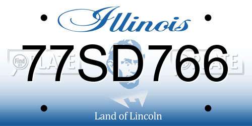 77SD766 Illinois License Plate
