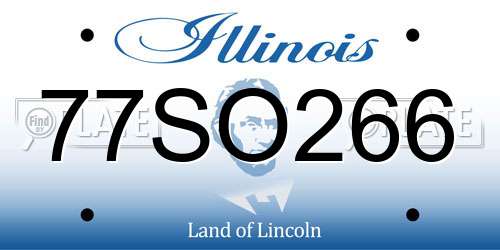 77SO266 Illinois License Plate