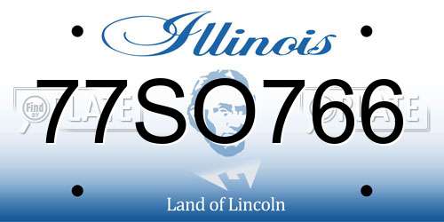 77SO766 Illinois License Plate