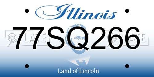 77SQ266 Illinois License Plate