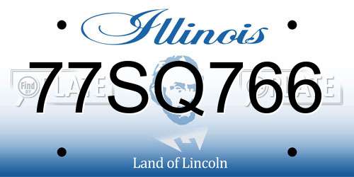 77SQ766 Illinois License Plate