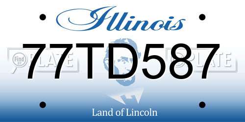 77TD587 Illinois License Plate