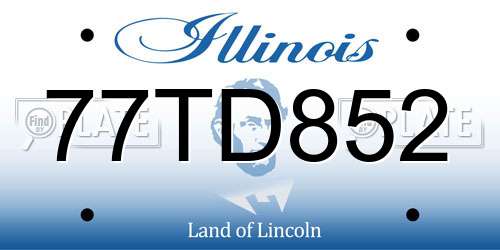 77TD852 Illinois License Plate