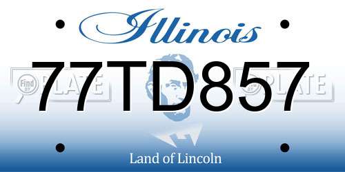 77TD857 Illinois License Plate