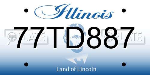77TD887 Illinois License Plate