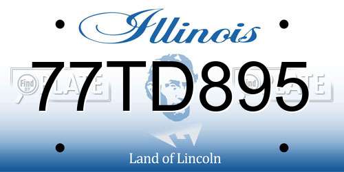 77TD895 Illinois License Plate