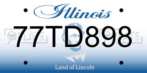 77TD898 Illinois License Plate