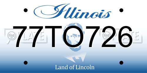 77TO726 Illinois License Plate
